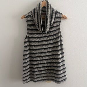 Dolan Left Coast Collection Sleeveless Cowl Neck Striped Knit Sweater Tank L